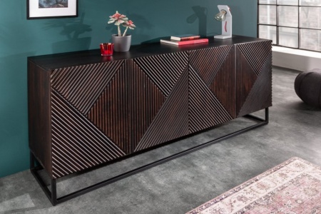 Massief dressoir CREATIVO 177 cm mangohout complex front in retro-design - Img 5