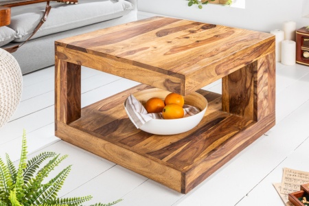 Massief edele houten salontafel 60cm Sheesham Stone Finish - Img 2