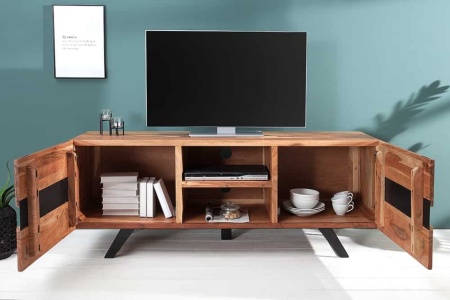 Massief houten boomstam TV Board 160cm Acacia - Img 8