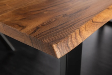 Massief houten eettafel MAMMUT 180 cm wild acacia industrieel design tafelblad 2,6 cm - Img 5