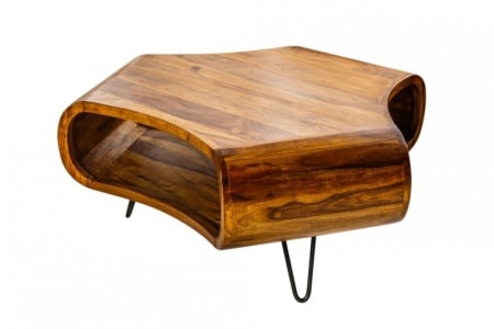 Massief sheesham hout salontafel met onder opbergruimte - Img 6
