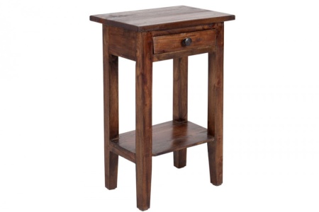 Massieve bijzettafel HEMINGWAY 55cm koffie mahonie Shabby Chic telefoontafel - Img 5