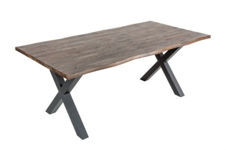 Massieve eettafel GENESIS VINTAGE 200cm acaciahout bruin met X-poten - Img 8
