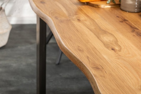 Massieve eettafel met boomrand LIVING EDGE 180 cm geolied wild eiken 3,5 cm tafelblad - Img 6