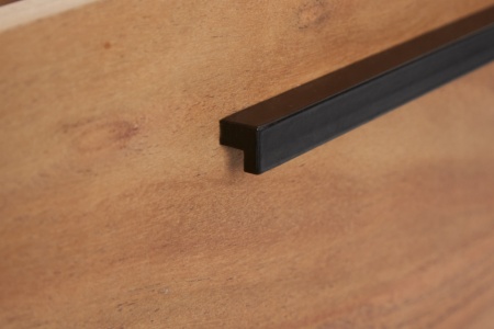 Massieve salontafel 110cm acaciahout naturel zwart met lades - Img 6