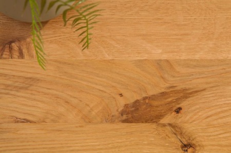 Massieve salontafel THOR 110cm wild eiken geolied in industrieel design - Img 6