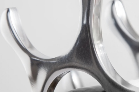 Modern wijnrek FLAME 48 cm zilver voor 10 flessen flessenhouder - Img 6