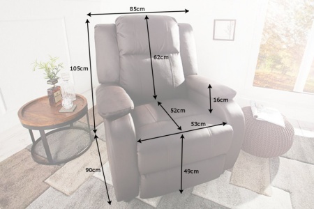 Moderne relax fauteuil Bruin fauteuil met ligfunctie - Img 6