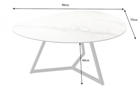 Moderne salontafel 90cm wit marmeren keramiek gemaakt in Italië - Img 2