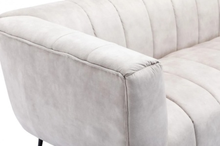 Retro 3-zitsbank NOBLESSE 225cm champagne fluwelen 3-zitsbank met decoratief stiksel - Img 5