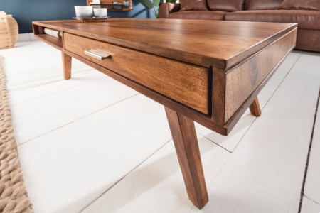 Retro sheeshamhout salontafel met 2 lades 100cm - Img 4