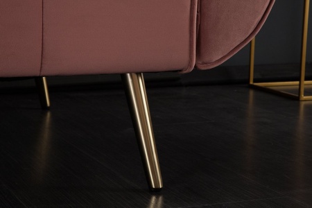 Retro slaapbank 220 cm oudroze fluwelen gouden voeten bed functie 3-zitsbank - Img 6