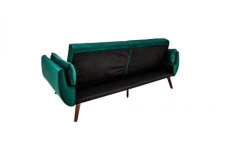Retro slaapbank Fluweelstof smaragdgroen 220 cm 3-zitsbank met bedfunctie - Img 8