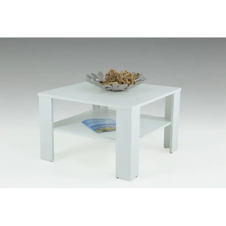 Salontafel WIT MET SCHAP 68x68 cm - Img 3
