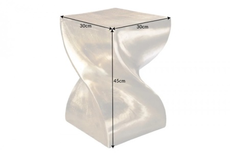 Sculpturale bijzettafel TWIST 30cm goud aluminium handgemaakte kruk nachtkastje - Img 2