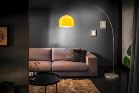 Uitschuifbare booglamp LOUNGE DEAL 175-205 cm oranje marmeren voet vloerlamp - Img 3
