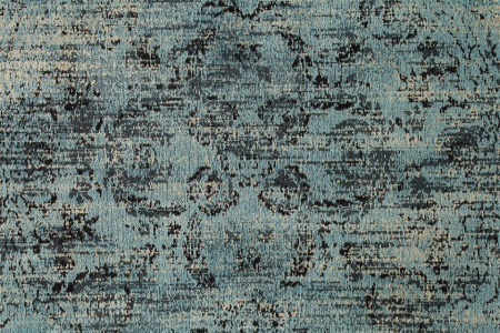 Vintage katoenen vloerkleed OUD 240x160cm antiek blauw verwassen gebruikte look - Img 6