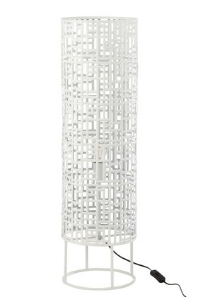 Vloerlamp Rond Metaal Wit Large 89,5cm - Img 2