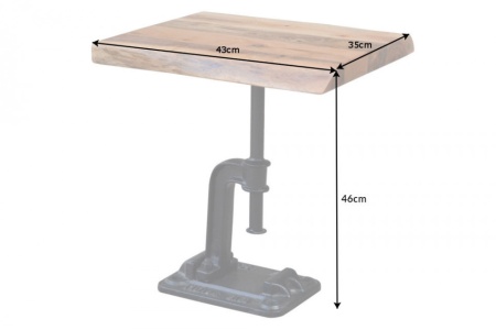 Authentieke bijzettafel FACTORY 43 cm acacia massief hout industrieel design - Img 2