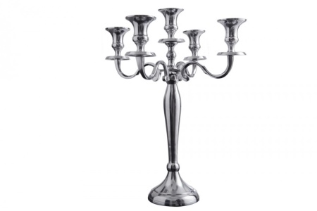Barok kandelaar 41cm zilver 5-armige luster aluminium gepolijste kandelaar - Img 7