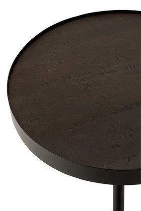 Bijzettafel Fien Hoog Mango Hout Ijzer Donker Bruin Zwart - Img 2
