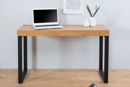Bureau Eiken 120 cm eiken vintage met metalen frame - Img 2
