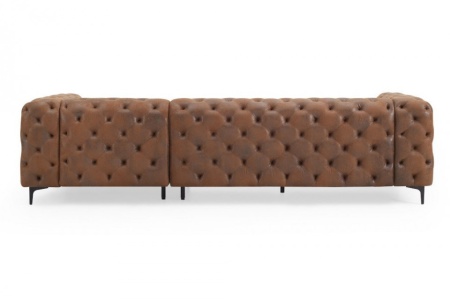 Chesterfield hoekbank MODERN BAROK 275 cm antiek bruin - Img 6