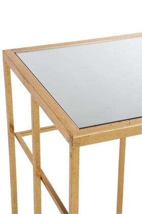 Console Metaal goud 120 cm gespiegelde glas - Img 5