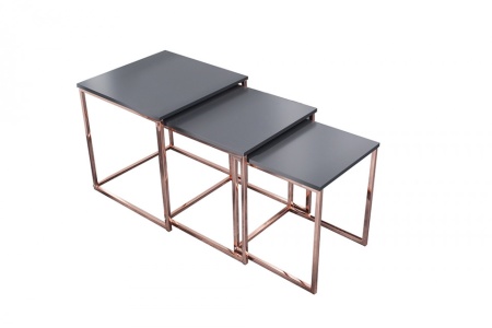 Design bijzettafel set van 3 ELEMENTS 40cm antraciet koper - Img 7