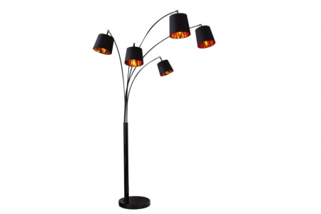 Design booglamp Black 205 cm zwart goud 5 kantelbare parasols vloerlamp - Img 8