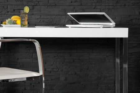 Design console WIT BUREAU 120cm wit hoogglans kantoortafel - Img 6