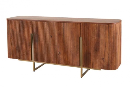 Design dressoir GATSBY 160cm bruin mat goud mangohout retro - Img 7
