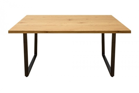 Design eettafel LOFT 140 cm eiken look met slede onderstel industriële stijl - Img 6