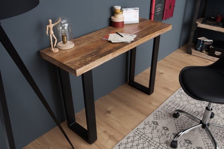 Design sidetable bureau tafel IRON CRAFT 115 cm mangohout ijzeren - Img 2