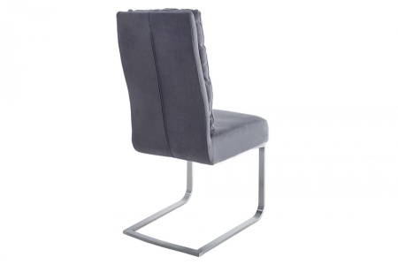 Design sledestoel COMFORT vintage grijs met RVS frame - Img 6