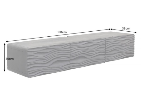 Design tv-meubel WAVE 160cm zwart massief mangohout hangend - Img 2