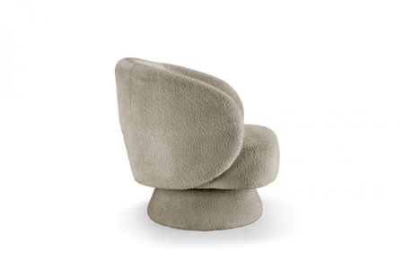 Draaibare designfauteuil BOSSA NOVA 80cm bouclé taupe - Img 8