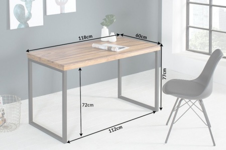Elegant bureau sheeshamhout metalen frame 118 cm - Img 3
