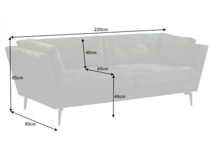 Elegante 3-zits bank MARVELOUS 220 cm donkergroen fluweel 3-zits bank inclusief kussens - Img 2