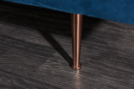 Elegante Récamière DIVA 196 cm donkerblauw fluwelen roségouden voetjes - Img 5