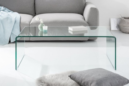Extravagante glazen salontafel 110 cm transparant - Img 5