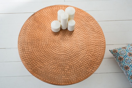 Extravagante salontafel ORIENT II 60 cm koper hamerslag design - Img 3