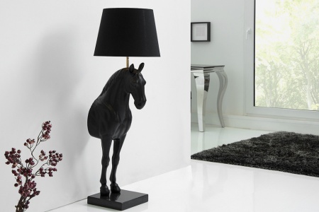 Extravagante vloerlamp BLACK HORSE 130 cm zwart paardenfiguur - Img 3