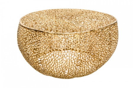 Filigraan design salontafel Leaf 80cm goud handgemaakt - Img 4