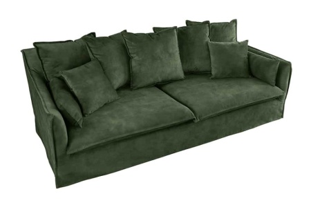 Grote 3-zitsbank HEAVEN 200cm donkergroen fluwelen veerkern wasbare hoes hoes slaapbank bank - Img 3