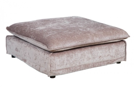 Grote Poef hocker HEAVEN 100cm taupe fluweel in landelijke stijl - Img 8