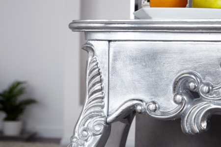 Handgemaakt Barok Kaptafel,Sidetable Consoltafel 110 cm zilver - Img 5