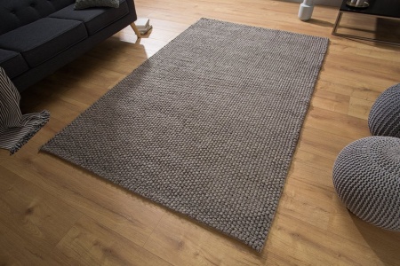Handgemaakt vloerkleed WOOL 240x160cm antraciet bruin gemaakt van wol - Img 2
