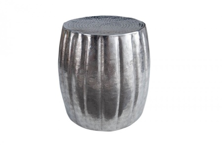Handgemaakte bijzettafel 42 cm zilver met gehamerd design - Img 6
