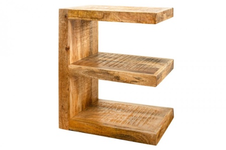 Handgemaakte bijzettafel 60cm mangohout massief hout variabel verstelbaar - Img 8